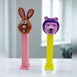 Pez Kooky Zoo David Lion And Brown Bunny Dispensers
